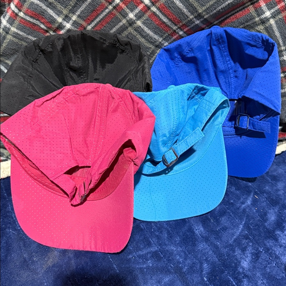 4-Pack Lightweight Performance Baseball Caps - Pink, Light Blue, Royal, Black - Picture 3 of 6